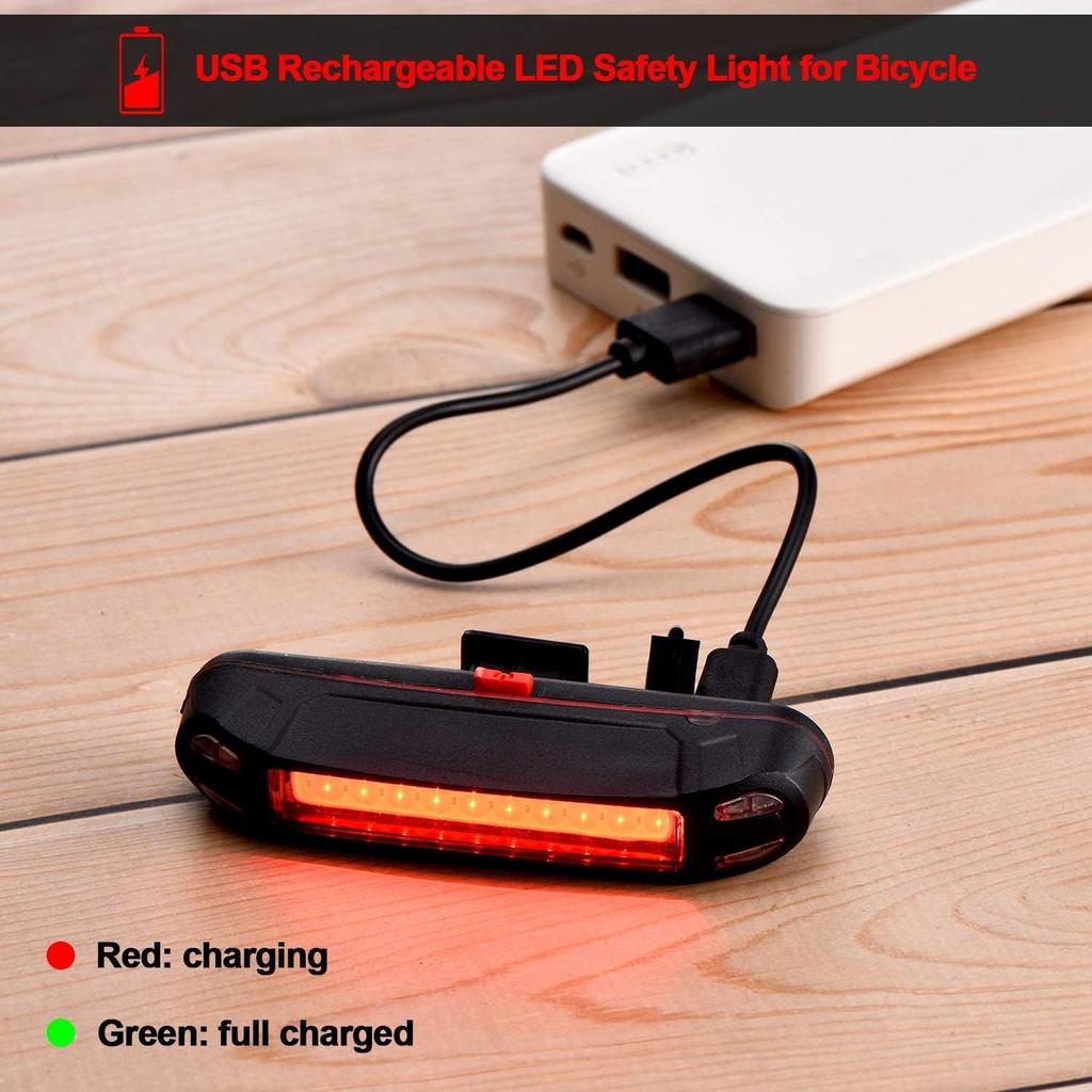 Bike Rear Tail Light USB Rechargeable Bicycle Taillight Ultra Bright Bicycle LED Safety Light Waterproof Cycling Taillight 5 Light Modes