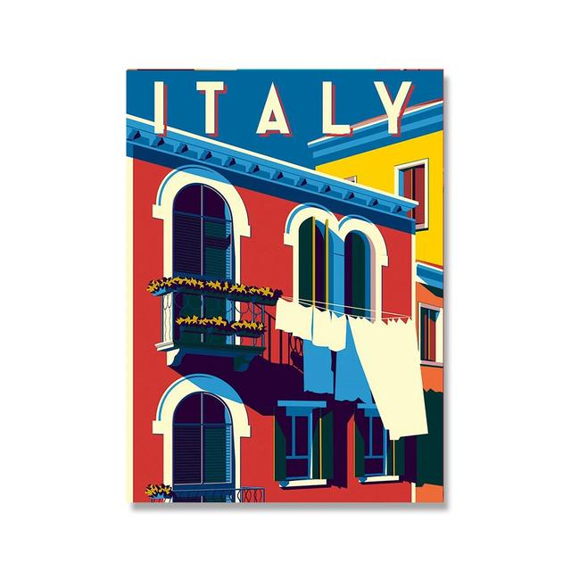 Италия Африка Марокко Путешествие Винтаж Домашнее украшение Пейзаж Традиционный пляж Плакат Винтаж