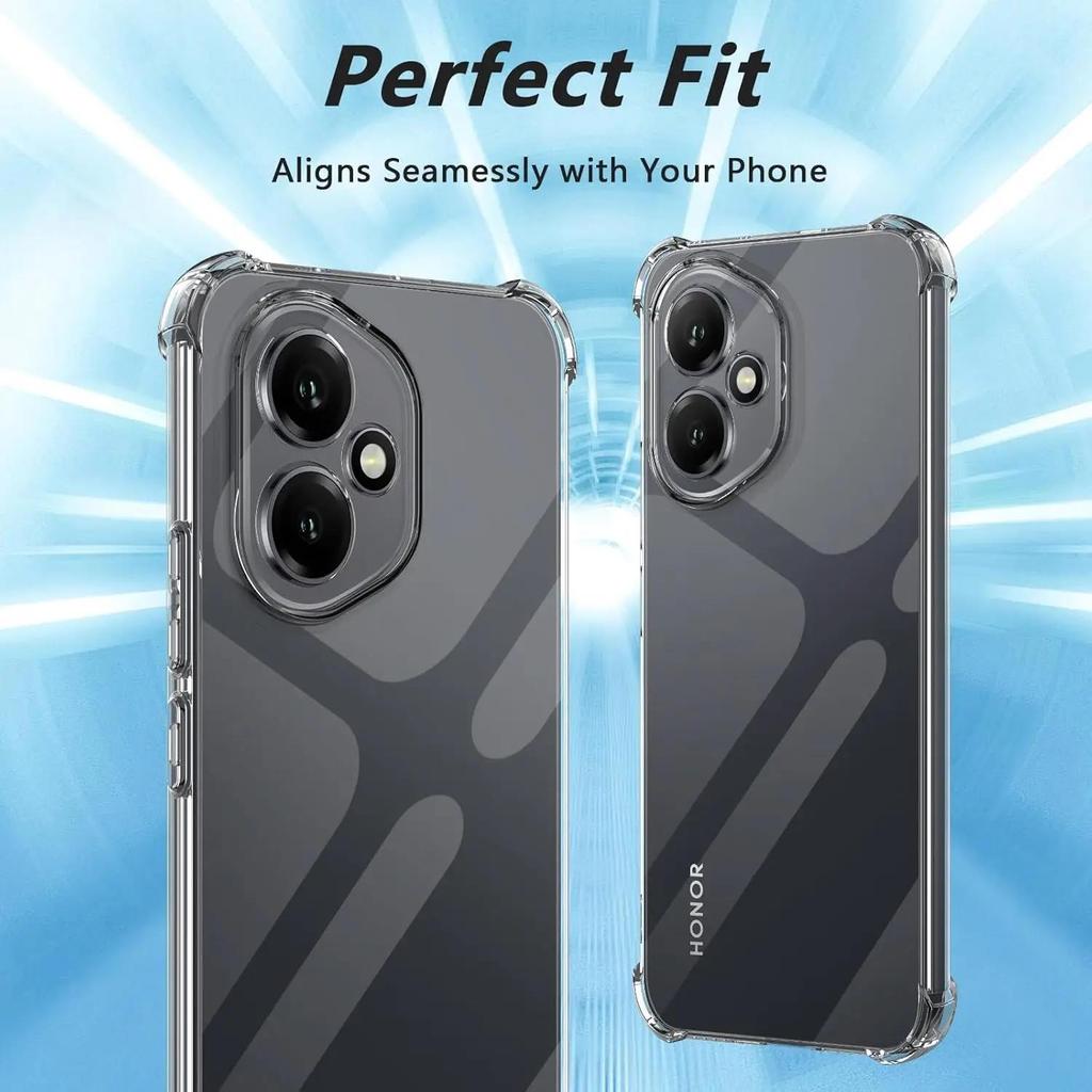 Clear Four-Corners Shockproof TPU Soft Case For Honor X6 X6A X6B X7 X7A X8 X8A X8B X9 X9A X9B Sillicone Transparent Phone Cover