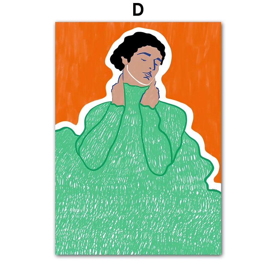 Винтажная акварельная картина на холсте, женский цветок, абстрактное настенное искусство, украшение для гостиной, фотографии и принты, постер для домашнего салона