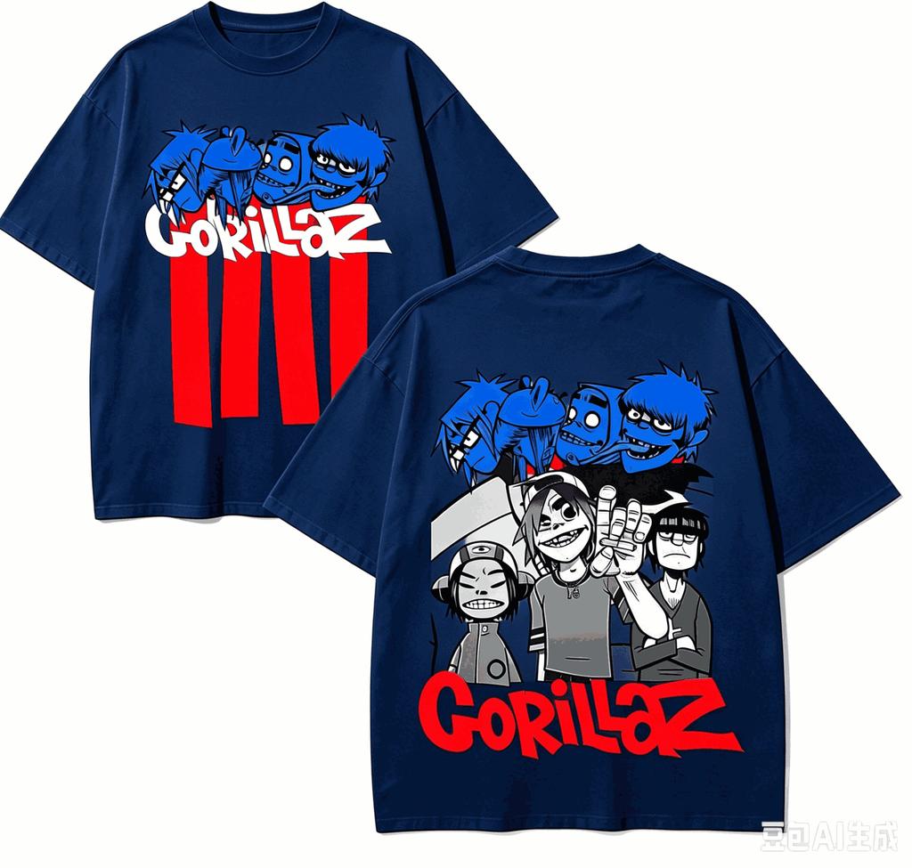 Подарочная футболка Gorillaz Мужская Женская Харадзюку Оверсайз Унисекс Короткий рукав Уличная мода высокое качество Для пар горячий товар Удобная