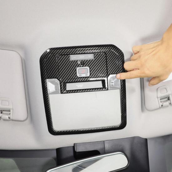 Carbon Fiber Roof Reading Light Lamp Cover Trim Fit For Toyota Tacoma 2024-2025