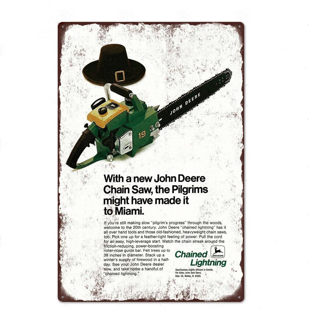 Металлическая табличка с цепной пилой, металлическая винтажная жестяная вывеска, настенный декор для человека, декоративная тарелка в пещере