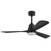 52-Inch Ceiling Fan, Three-Blade, Completely Black Spiral, Lighting, Remote Control, 3CCT, Dimmable, Six-Speed Settings, Forward and Reverse Rotation