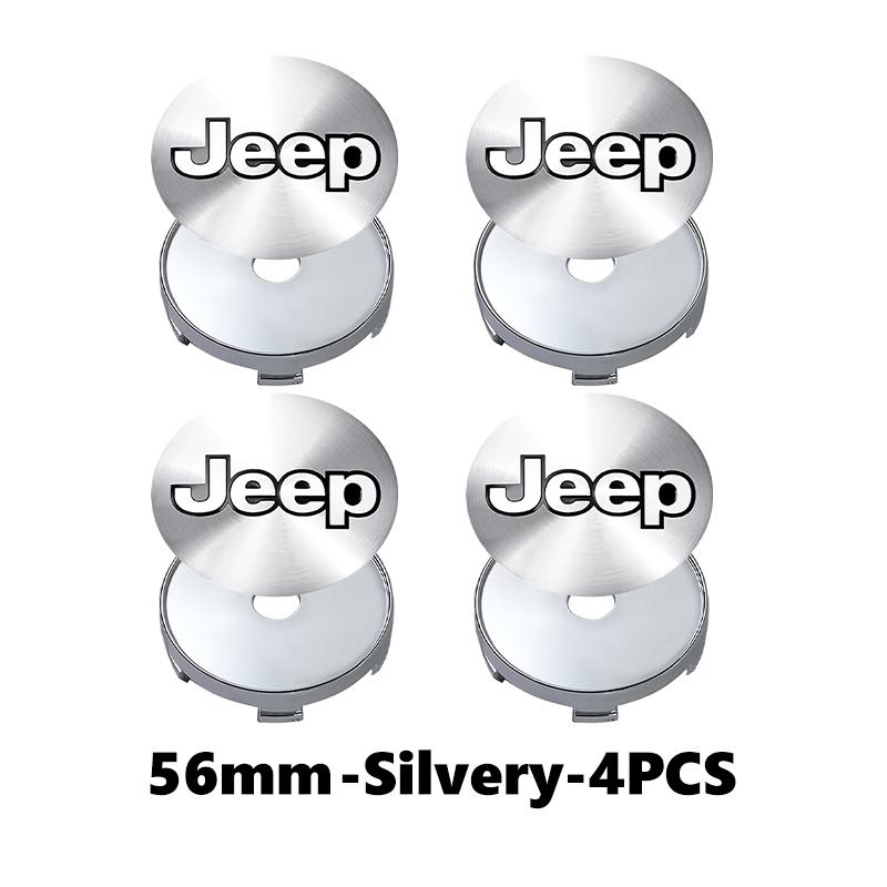 For Jeep 4pcs 60mm Car Wheel Center Cover Hub Cap Auto Decoration Accessories Grand Cherokee Patriot Renegade Compass Wrangler PSLVW1