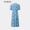 PORTS Women's Printed Silk Mid-length Dress