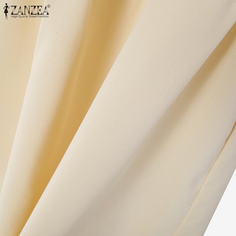 ZANZEA Женские летние комплекты с круглым вырезом, коротким рукавом и цветочным принтом, рубашка с карманом и юбкой-трапецией