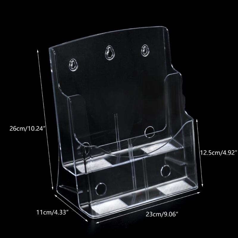 Acrylic Brochures Holder Clear Literature Organizers Stand, Brochures Pamphlets Display Stand for Wall Mount Countertop