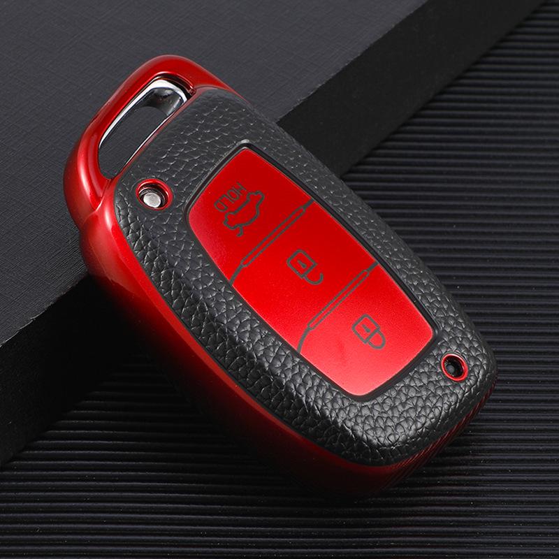 Leather-Textured Key Cases for Hyundai Mistra, Elantra, ix35, Tucson, ix25