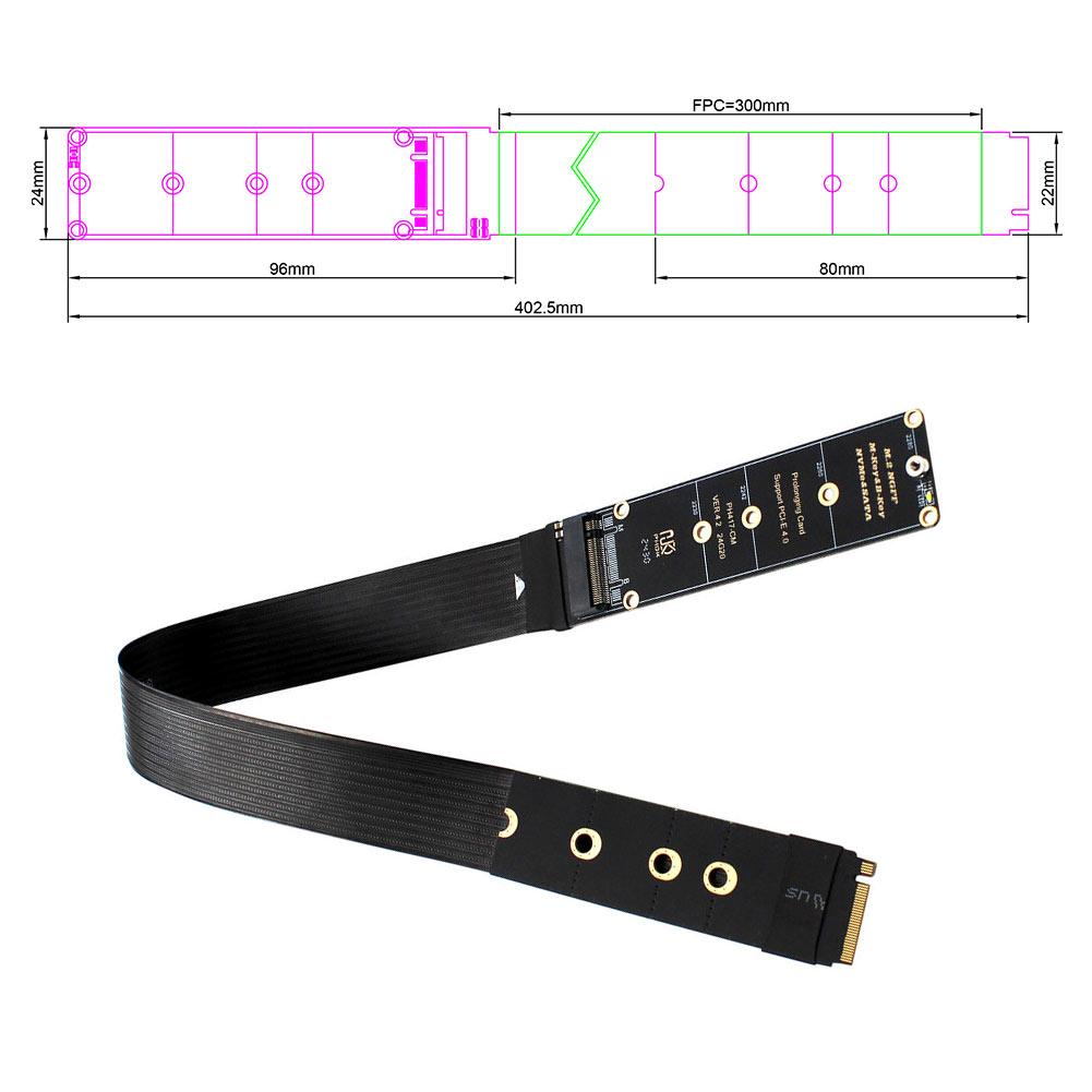 Удлинительный кабель M.2 NVME NGFF M-Key SSD Поддержка PCle4.0 NGFF M-Key PCIe4.0 Карта расширения SSD Удлинительный кабель M.2 NVMe SSD