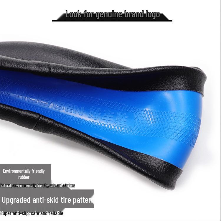 Genuine Leather Steering Wheel Cover for Luxgen Big 7, U6, U6 Sedan, S5, and Sharp 3 MPV