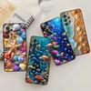 Мультяшная Аниме Черепаха Слон Для Samsung A73 A72 A71 A55 A54 A53 A52 A51 A13 A22 A16 A15 A12 A14 A26 A07 5G Черный Чехол для Телефона