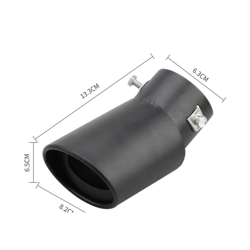 1PCS 2.5" Inlet Car Auto Exhaust Muffler Tip Pipe Stainless Steel Chrome Trim Rear Tail Throat For Most Cars