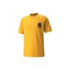 X First Mile Pocket Logo Solid Color Sports Short Sleeve T-Shirt Men Tops Earth-Yellow 532337-37