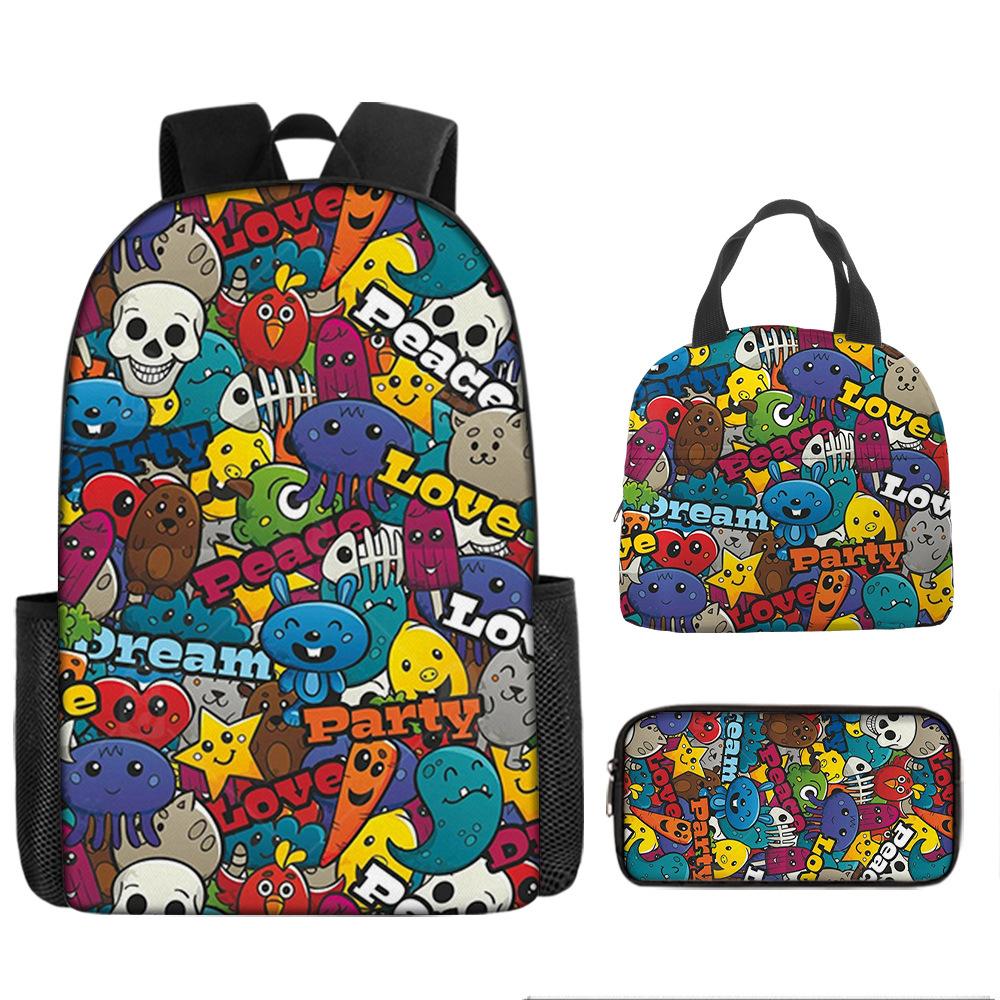 Class Garden Cartoon Primary and Secondary School School Bag Children's Backpack Backpack Three-piece Set