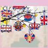 British Monarch Themed Party Supplies Colorful Paper Cutouts With Ribbon