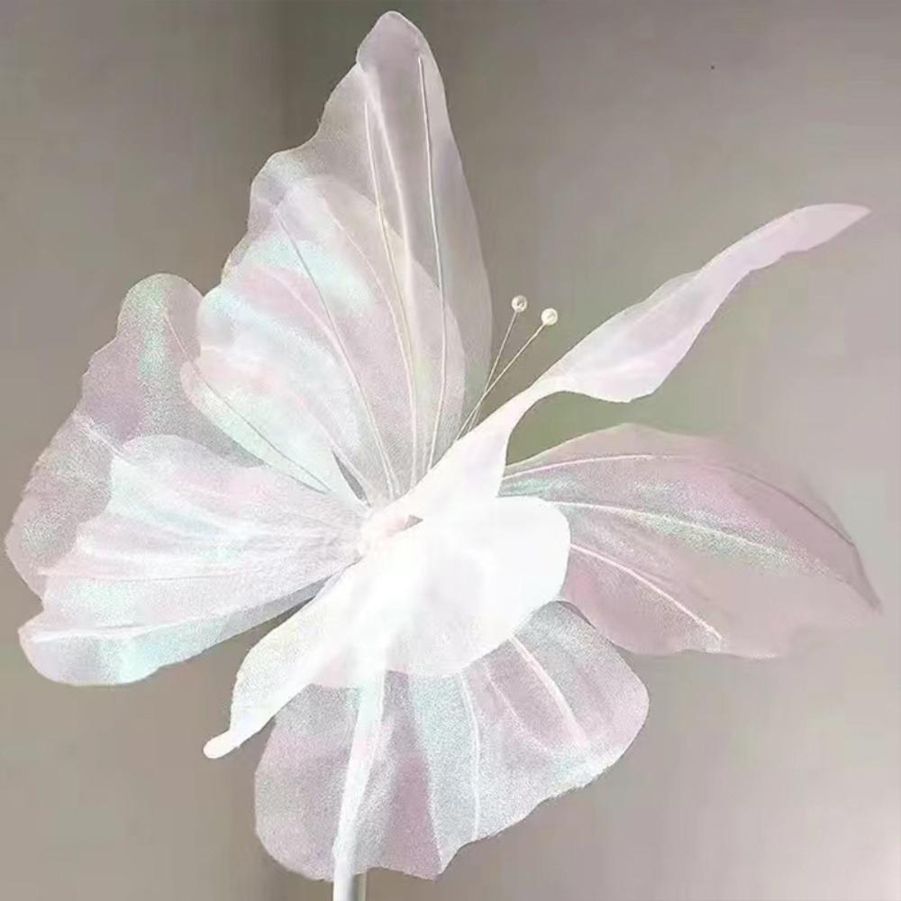Colorful Artificial Butterfly Flowers Silk Photography Props NEW Flower Head Wall