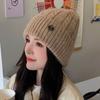 Осенне-зимняя модная флисовая утолщенная вязаная шапка женская теплая и холодная шерстяная шапка для защиты ушей