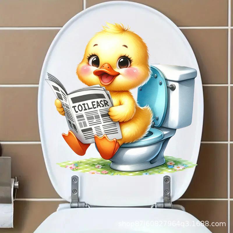 1 шт. Забавные наклейки на сиденье унитаза из ПВХ с животными Обезьяна Зебра Жираф Декали Водонепроницаемый Декор для стен ванной комнаты и двери Креативные съемные наклейки