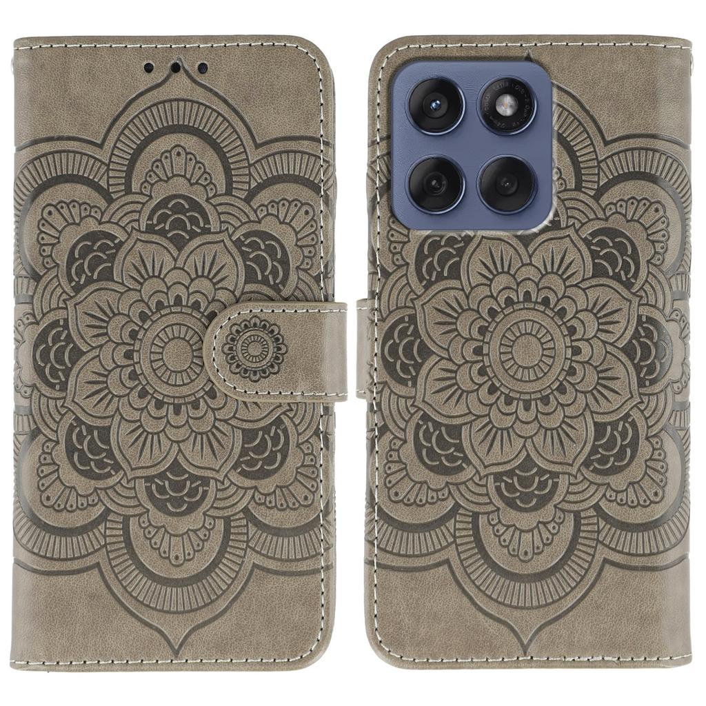 For Motorola Edge 60 Fusion 5G Case PU Leather Mandala Imprinted Design Wallet Phone Cover