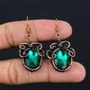 Ювелирные изделия из драгоценных камней Зеленого Турмалина, Серьги, обернутые медной проволокой 999 пробы, Удивительные серьги с Турмалином, Дизайнерские украшения ручной работы для женщин