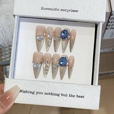 Прозрачный как лед градиент кошачий глаз сломанный бриллиант лебедь сапфир закат остров съемная носимая броня