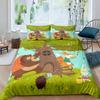 Детский мультяшный комплект постельного белья с изображением животных, зебры, жирафа, лисы, кенгуру, короля, королевы, мальчика, девочки, кролика, дикой природы, полиэстеровое одеяло