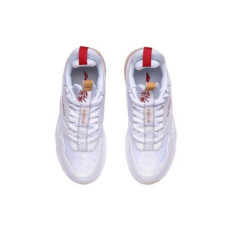 Li Ning 001 Daily Progress Journey Cny Durable Breathable Low Top Running Shoes Women Sneaker White Red AGCR028-2