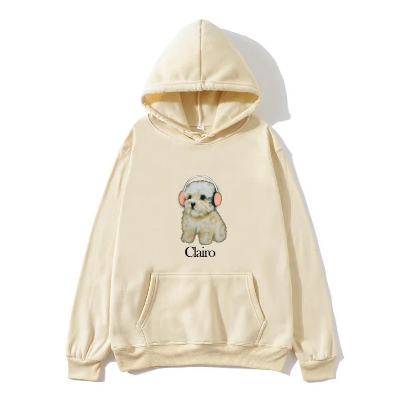 Clairo Men's and Women's Top Hooded Sweatshirts Fun Dog Pattern Clothes New Harajuku Fashion Hooded Hoodies Autumn Winter Pop