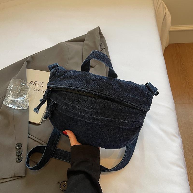 2025 джинсовая сумка женская новая однотонная сумка-тоут большой вместимости повседневная на плечо модная сумка-мессенджер для поездок на работу