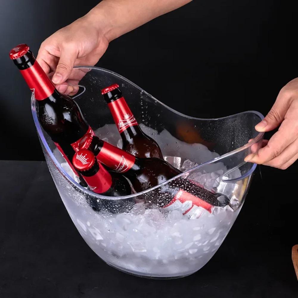 Anti-fall Transparent Ice Bucket 4/8/12L Champagne Bottles Ice Cooler Wine Chilling Bucket Gift