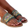 Обувь Сандалии Шикарный этнический богемный трикотажный верх Вьетнамки с зажимом на носке