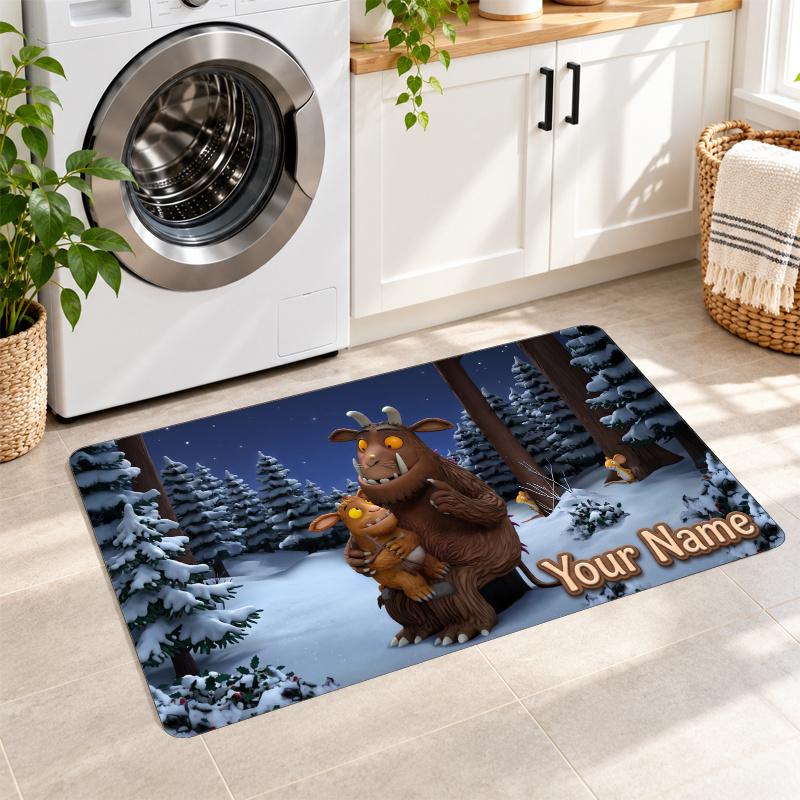 The Gruffalo Custom Text Flannel Floor Rug Soft Kitchen Mat Personalized Non Slip Carpet
