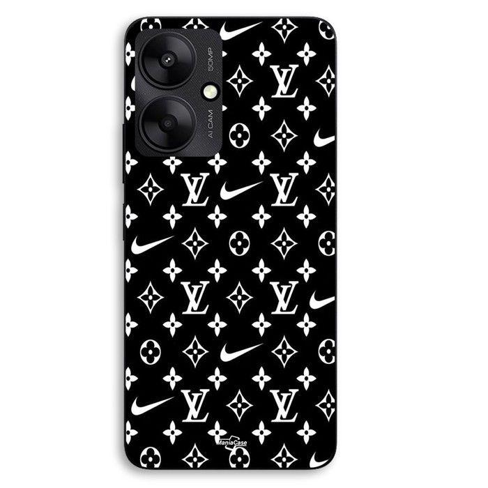 Coque de téléphone personnalisée - MANIACASE - Xiaomi Redmi 13C 5G - Silicone TPU - Noir - Motif Nike LV
