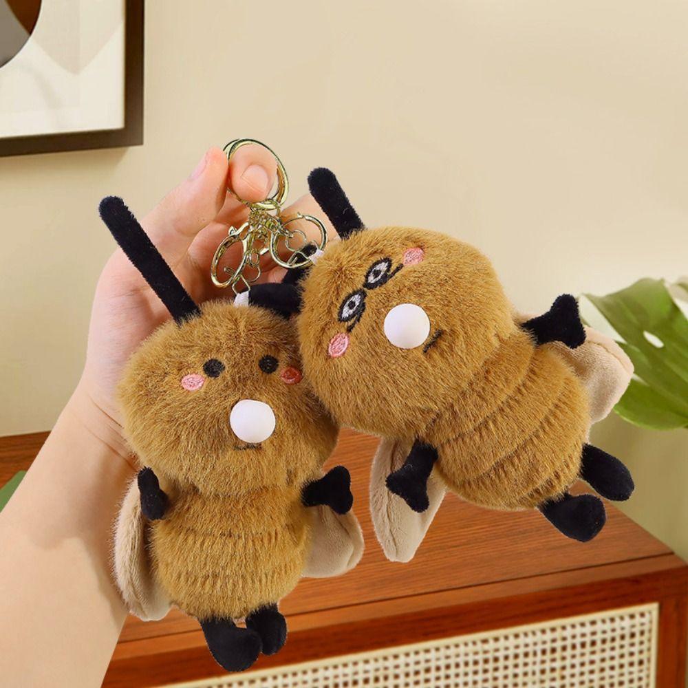 Плюшевый брелок в виде таракана Fluffty Мягкая кукла Сяоцян Брелок Кольцо для ключей Подвеска с пузырями Девочки