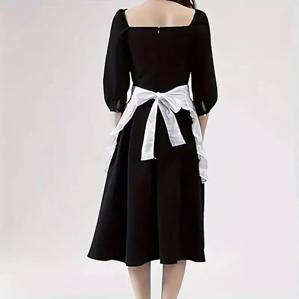 Dual Pockets Waist Apron European Style Work Apron New Home Cleaning Apron