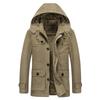 Men's Cross-Border Casual Fleece-Lined Cotton Jacket - Warm Mid-Length Trench for Autumn/Winter