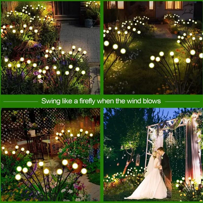 Solar LED Light Outdoor Garden Decoration Landscape Lights Firework Firefly Lawn Lamps Country House Terrace Balcony Decor Lamp