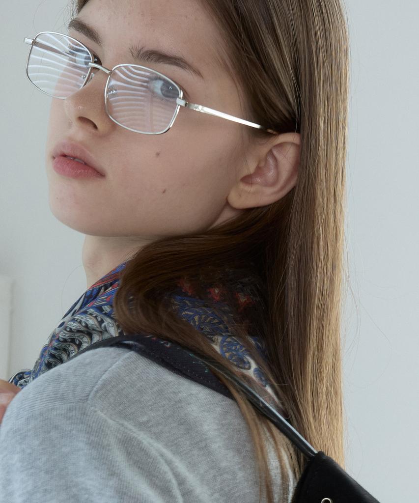 Очки Hillioteu Geek Chic Квадратные_Серебристые