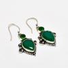 Изумруд(Смоделированный), Серьги с покрытием из серебра 925 пробы, диопсид, 1,89 дюйма