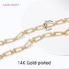 Оптовые Кабельные Цепи Модные Металлические Катушки с Покрытием 14K Золотом Для Аксессуаров к Ожерельям Браслетам Фурнитура для Изготовления Украшений