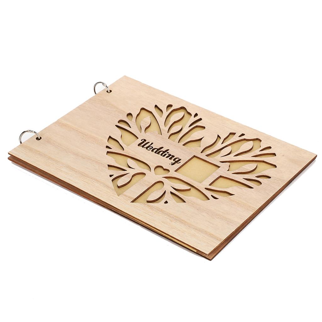 Innovative Wooden Wedding Guest Book Album Craft for Wedding Engagement DecorationType 3