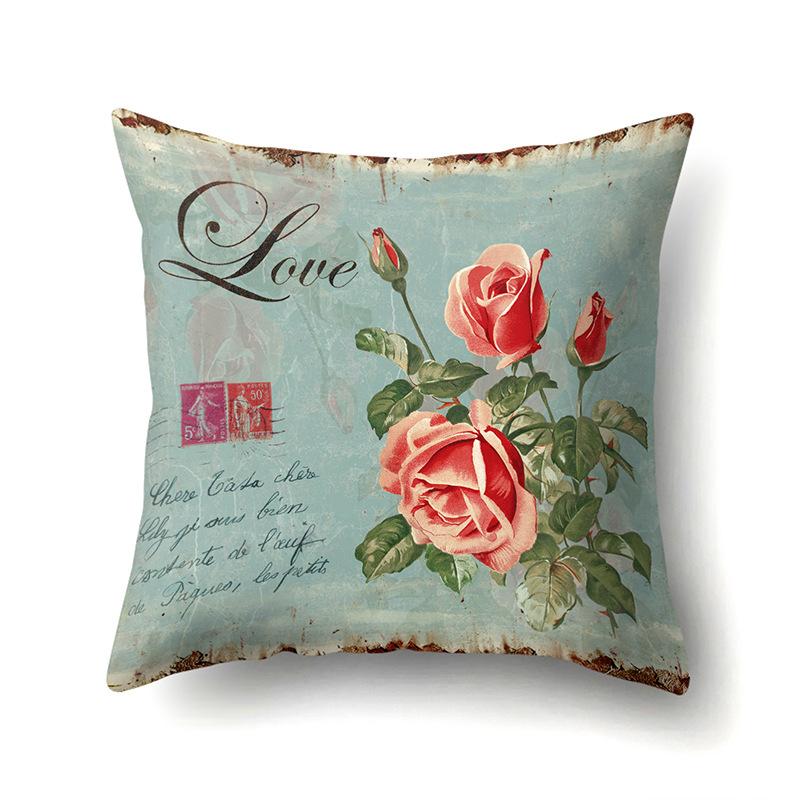 Полиэстеровая наволочка Автомобильная декорация Наволочка с ретро-принтом Чехол для поясничной подушки Чехол для подушки-башни Прикроватный чехол для подушки