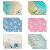 4pcs Place Mats Beach Mat Ocean Style Meal Pad Marine Life Table Mat Starfish Shell Meal Mat for Kitchen Decor Home Supplies