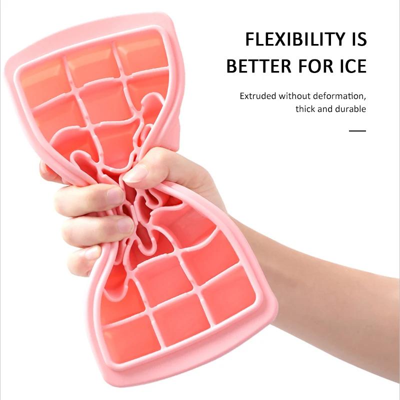 24 Grid Ice Cube Trays Silicone Ice Mold With Removable Lid Whiskey Cocktails Ice Cube Mold Kitchen Bar Wine Ice Blocks Maker