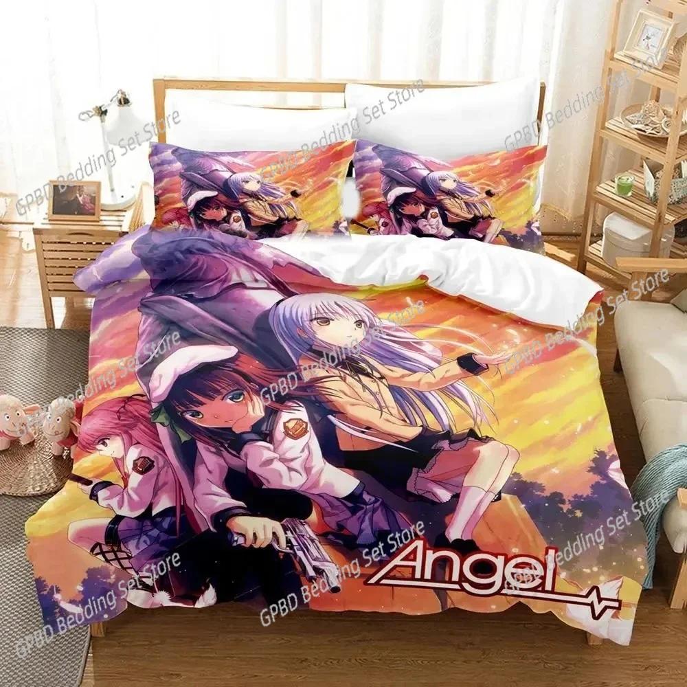 Аниме Angel Beats 3D НОВЫЙ Пододеяльник Наволочка Комплект Постельного Белья Взрослый Мальчик Девочка Украшение Спальни Детский Односпальный Двуспальный Большой