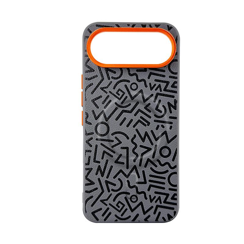 Plain Leather Graffiti Painting Case for Honor 500 Pro, Huawei Magic 8 Pro 7 RSR Magnetic Wireless Charging Metal Lens Cover