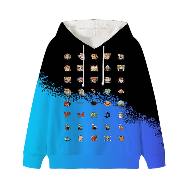 One Piece Luffy Wanted Детские толстовки с капюшоном Осень-Зима Детские бархатные пуловеры Повседневная одежда для детей Девочек и мальчиков Мультфильмы Kawaii Топы Толстовки