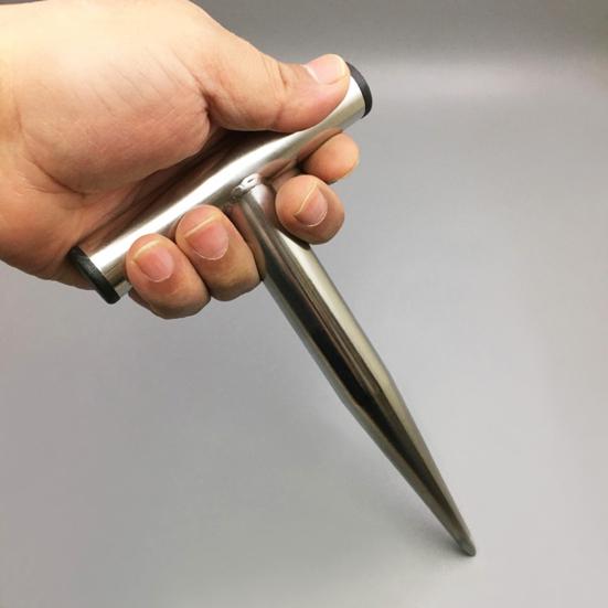 Stainless Steel Hand Dibber Plant Hole Digger Garden Planting Tool with T-Handle Soil Digging Tool for Planting Bulbs Tulips Daffodils Vegetable