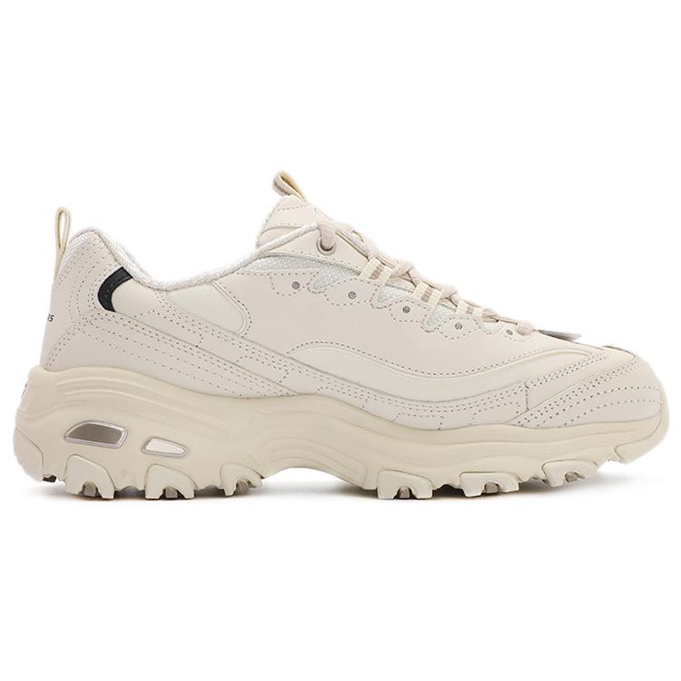 Skechers D'Lites 1.0 Low Cut Clunky Shoes Grey/White Women's 11931-OFWT